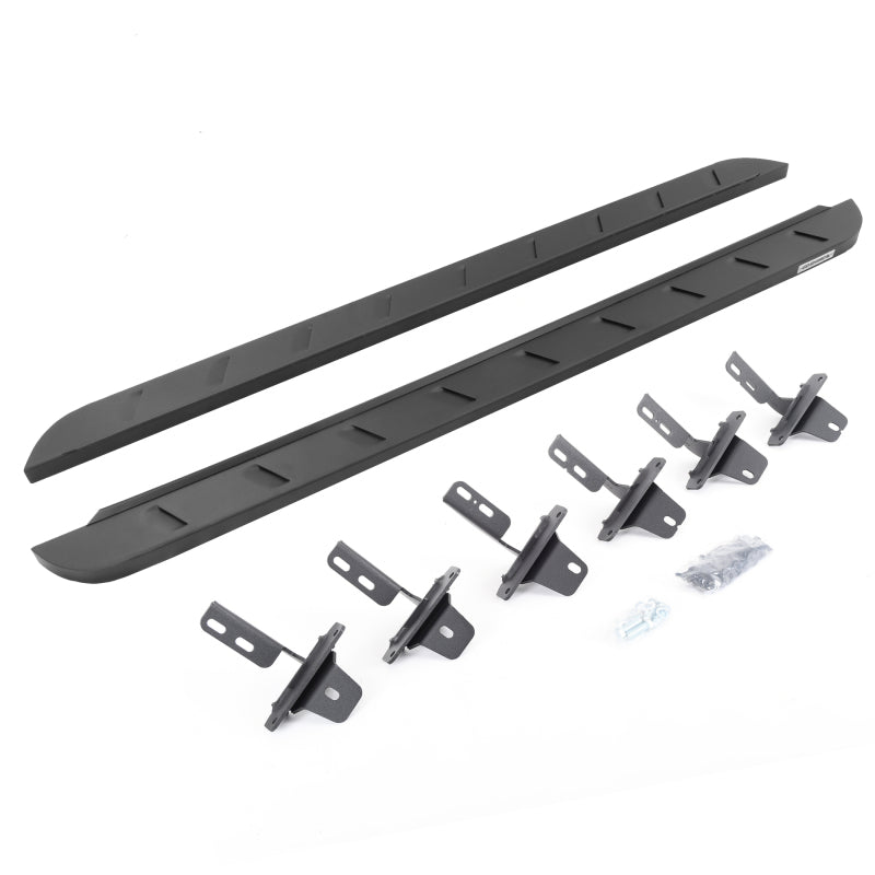 Go Rhino Ford Bronco (Excl. Sport) 4DR RB10 Slim Running Boards Kit (w/Brackets) - Tex. Blk