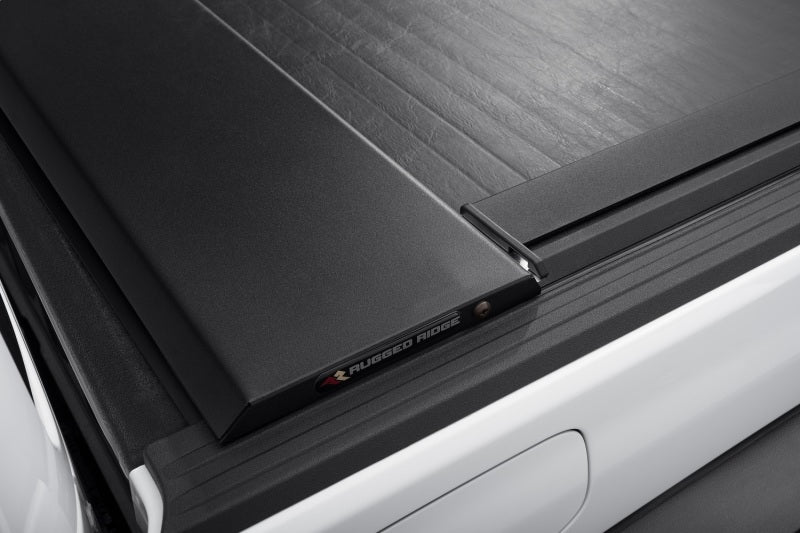 Rugged Ridge Jeep Gladiator w/Trail Rail Sys Armis Tonneau Cover w/Max Track - Tex. Blk