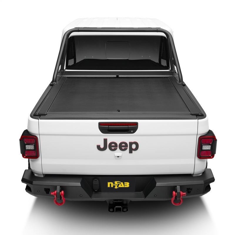 Rugged Ridge Jeep Gladiator w/Trail Rail Sys Armis Tonneau Cover w/Max Track - Tex. Blk