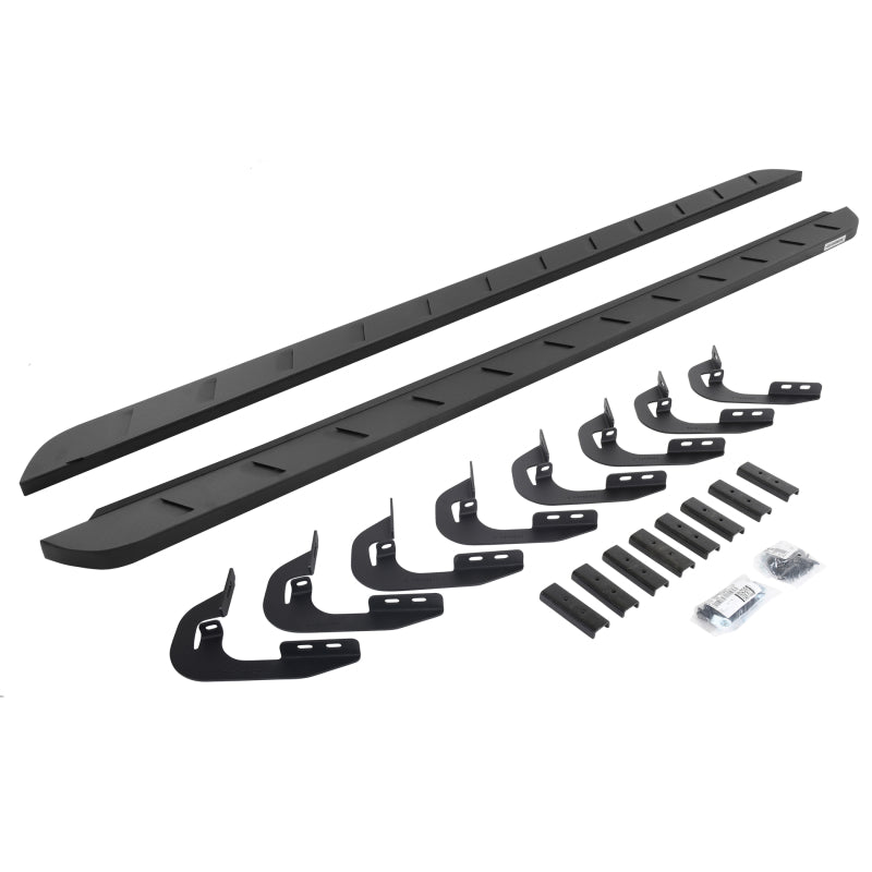 Go Rhino GMC Sierra 2500/3500HD DC (Gas) RB10 Slim Running Boards Kit (w/Brackets) - Tex. Blk