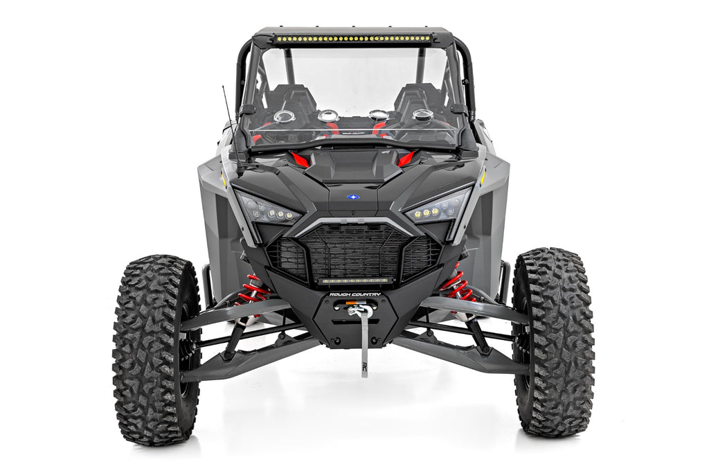 30 In. Single Row Light Mount - Front - Black Series - White DRL - Polaris RZR Turbo R 4WD