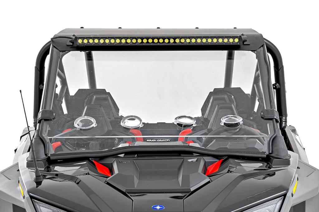 30 In. Single Row Light Mount - Front - Black Series - White DRL - Polaris RZR Turbo R 4WD