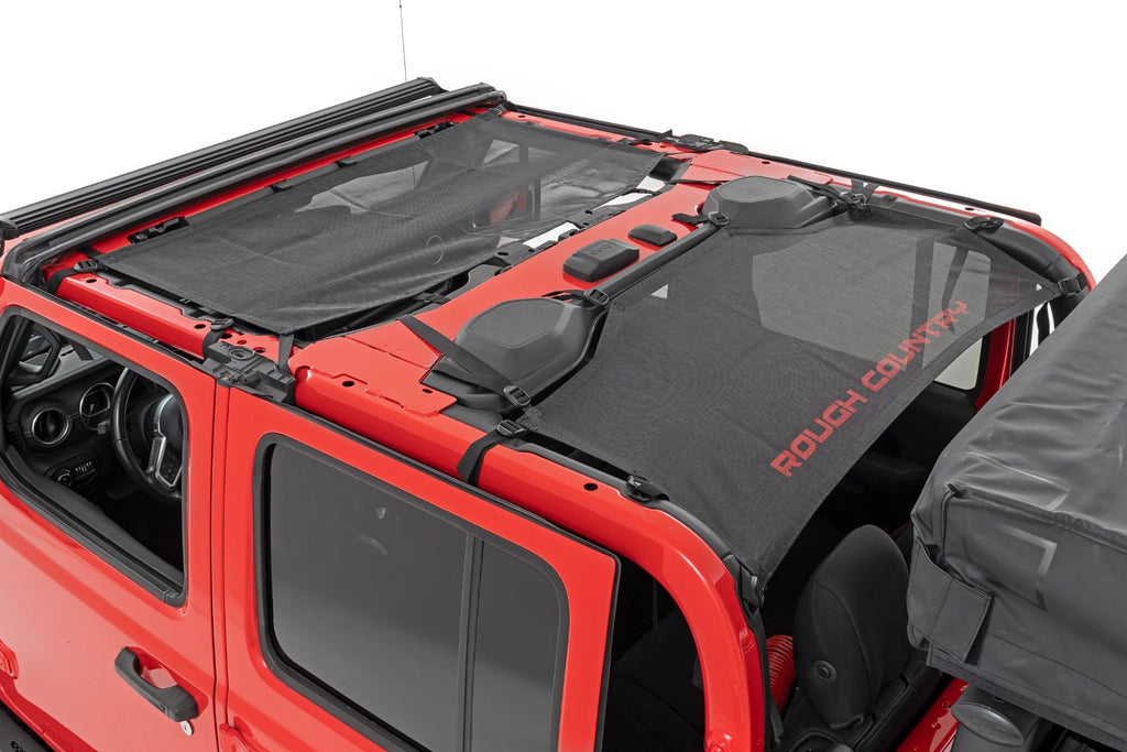 Rough Country Mesh Bikini Top Plus - Black - Jeep Gladiator JT 4WD (2020-2022)