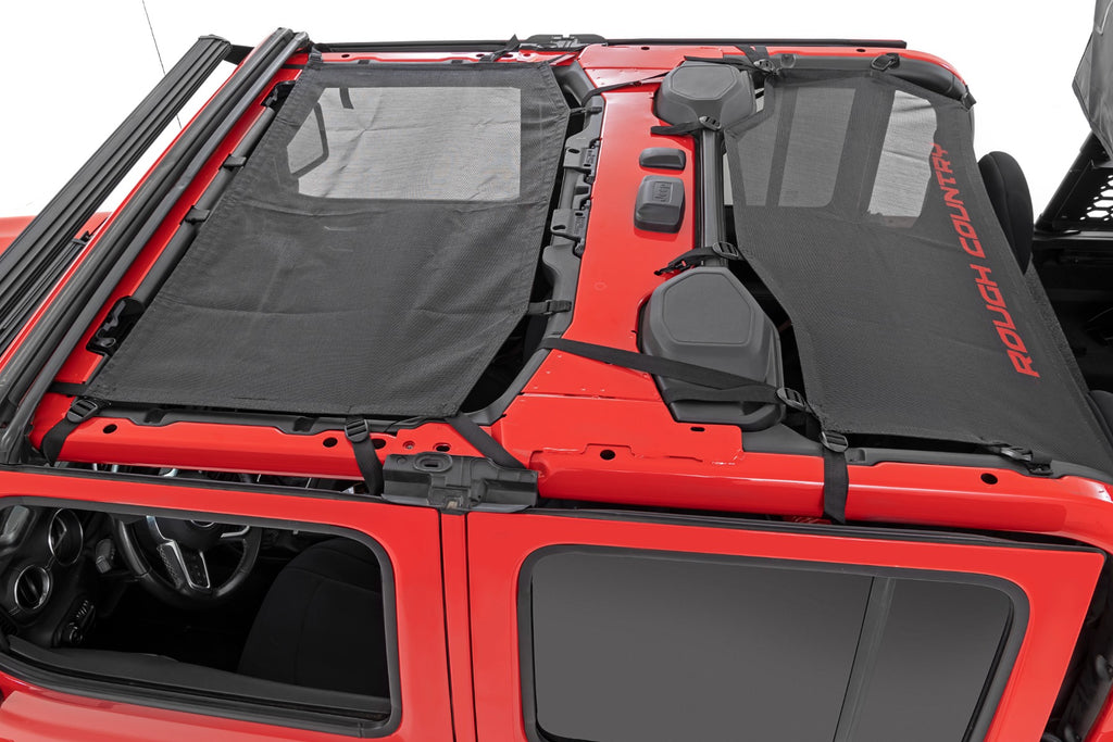 Rough Country Mesh Bikini Top Plus - Black - Jeep Gladiator JT 4WD (2020-2022)