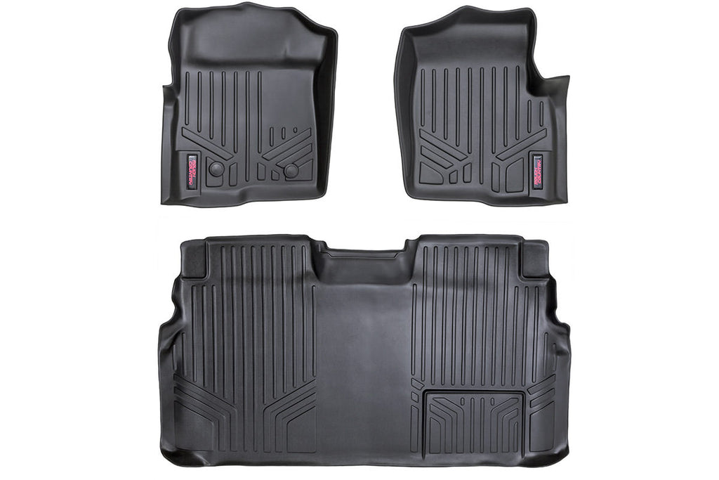 Rough Country Floor Mats - FR & RR - 2 Ret Hook - Ford F-150 2WD 4WD (2011-2014)
