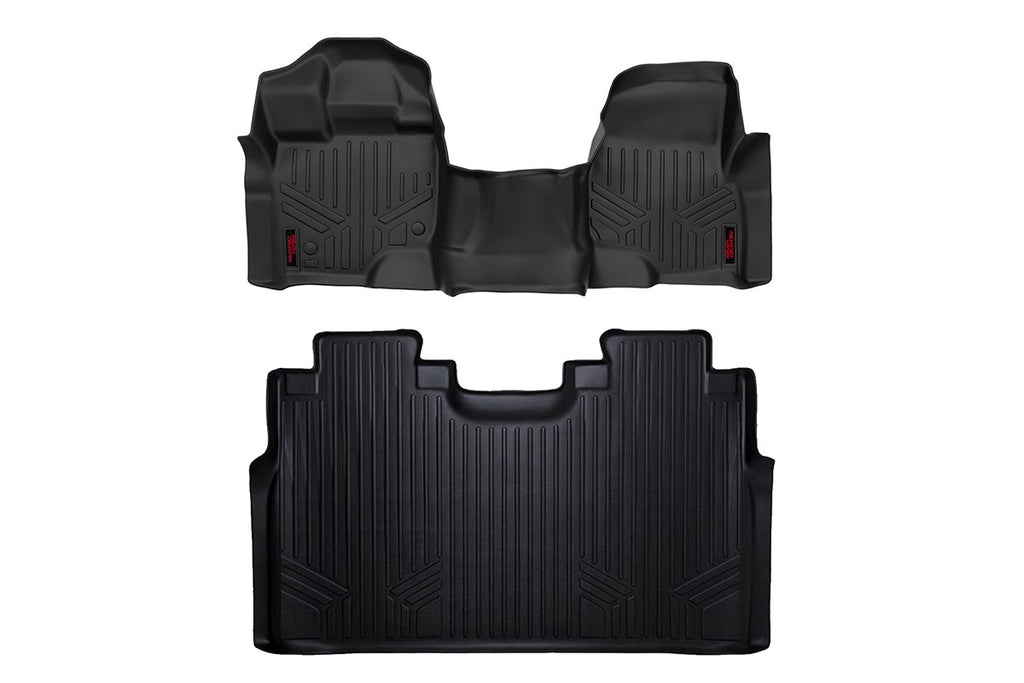 Rough Country Floor Mats - FR & RR - Over Hump - Ford F-150 (15-23) F-150 Lightning (2022)