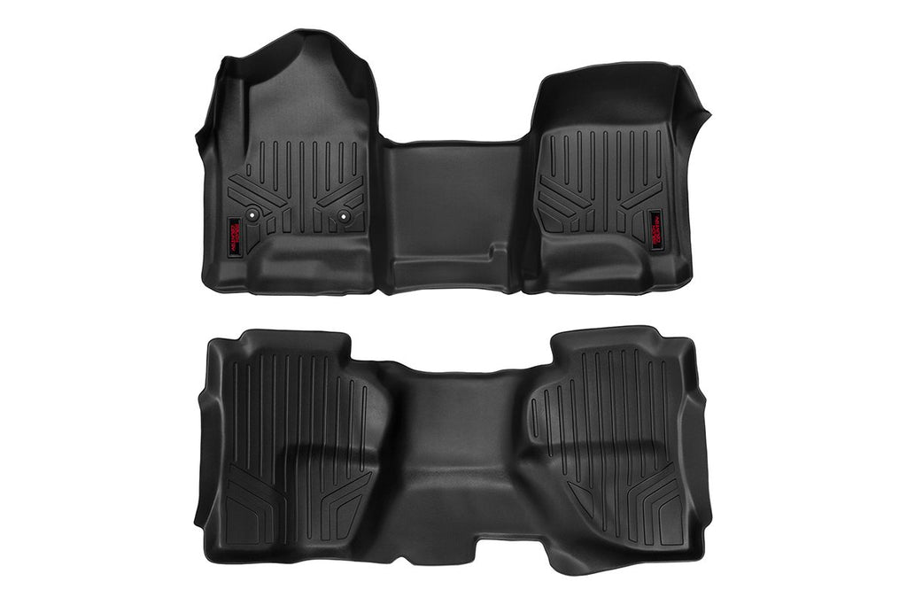 Rough Country Floor Mats - FR & RR - OV Hump - Ext Cb - Chevy GMC 1500 2500HD 3500HD 2WD 4WD