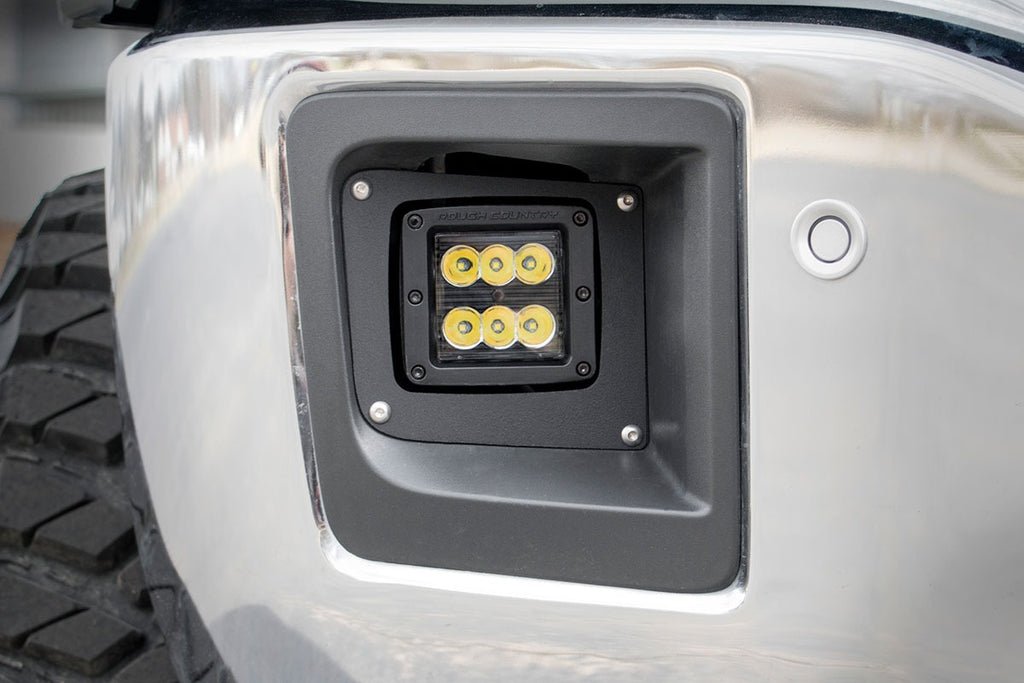 Rough Country - LED Light - Fog Mount - 2" Black Pair - GMC Sierra 1500 (14-15) - 70689