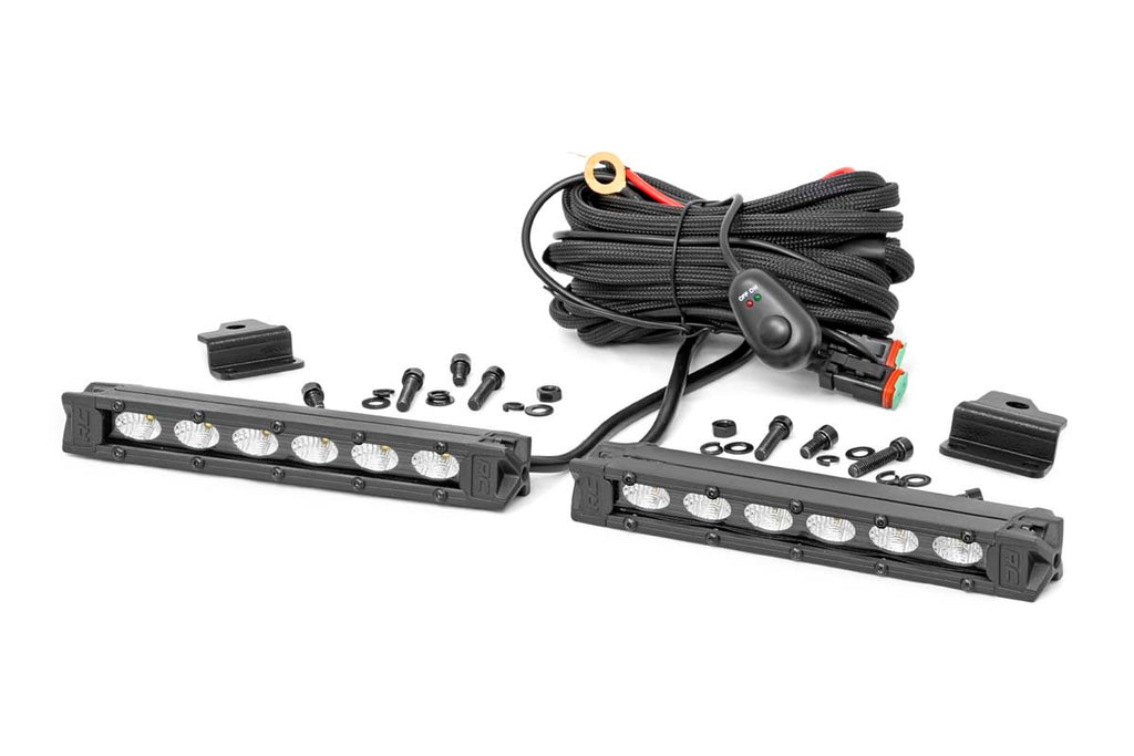 LED Light Kit - Bumper Mount - 6 In. Black Slimline Pair - Honda Foreman Rancher