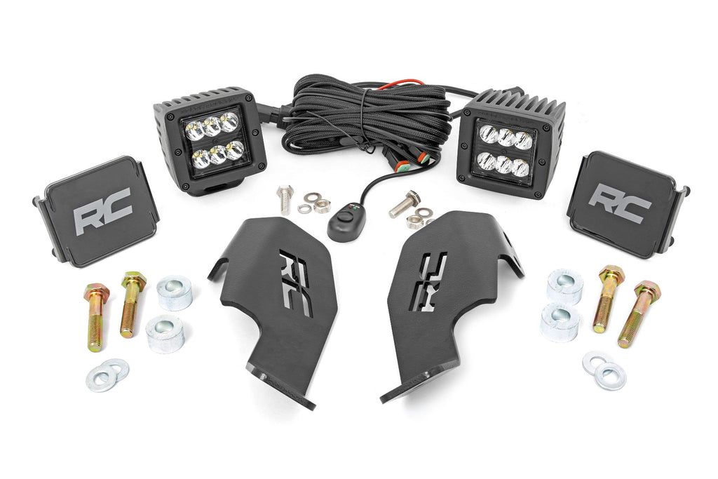 LED Light Kit - Cage Mount - 2 In. Black Pair - Honda Talon 4WD (19-22)