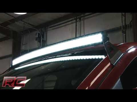 Rough Country - LED Light Mount - Upper Windshield - 50" Curved - Chevy/GMC SUV 1500 (15-20) - 70513B