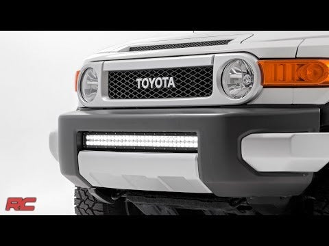 Rough Country - LED Light - Bumper Mount - 30" Black Dual Row - White DRL - Toyota FJ Cruiser (07-14) - 70652DRL