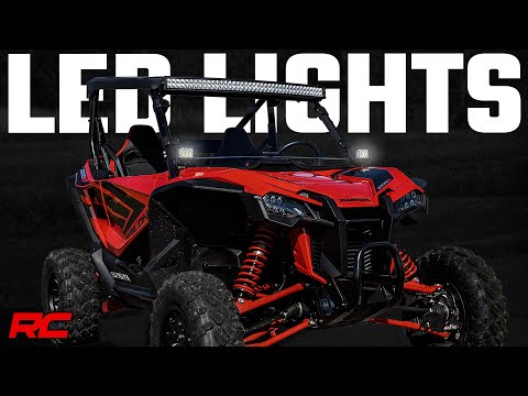 LED Light - Cage Mount - 2 In. Chrome Pair - Wide Angle - Honda Talon 1000