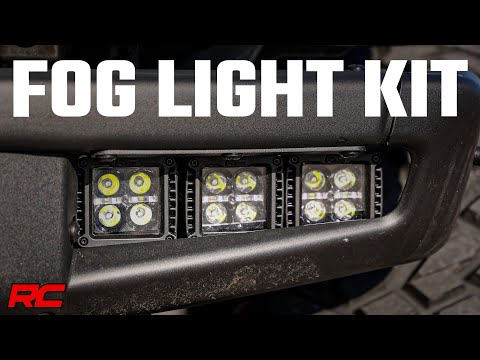 LED Light Kit - Fog Mount - Triple 2 In. Black Pair - White DRL - Ford Bronco (21-23)