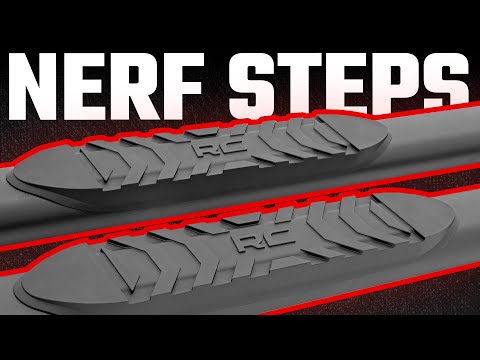Rough Country Oval Nerf Step - Crew Cab - Black - Ram 1500 (10-18) 2500 (10-23)
