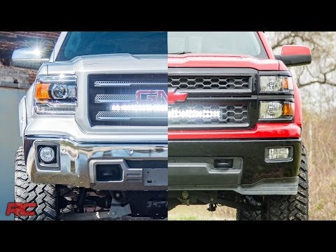 Rough Country - LED Light - Behind Grille Mount - 30" Chrome Single Row - Chevy/GMC 1500 (14-18) - 70625