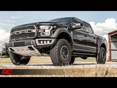 Rough Country - LED Light - Grille Mount - 30" Black Single Row - White DRL - Ford Raptor (17-20) - 70701BLDRL