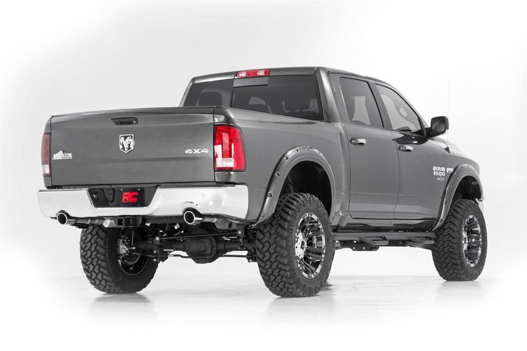 Lifted suspension of a Ram 1500 4WD truck showcasing the 6-inch lift kit