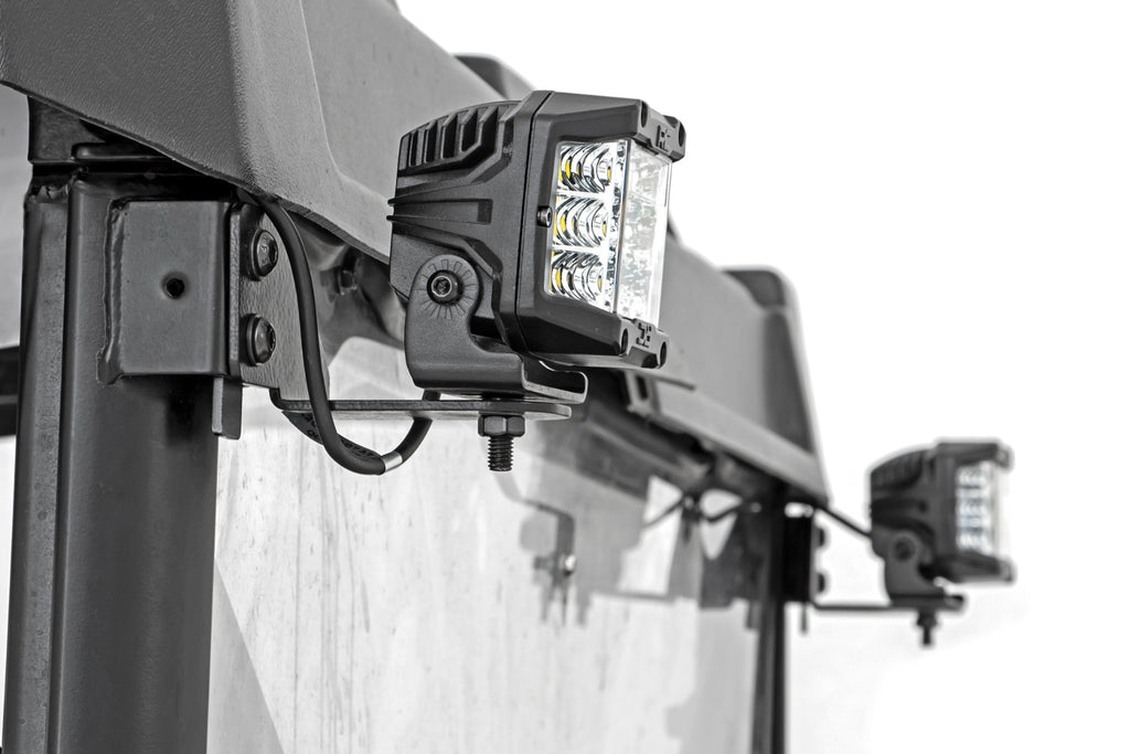 LED Light - RR Cage Mount - 2 In. Black Spot Pair - Polaris Ranger 1000 Ranger XP 900 1000