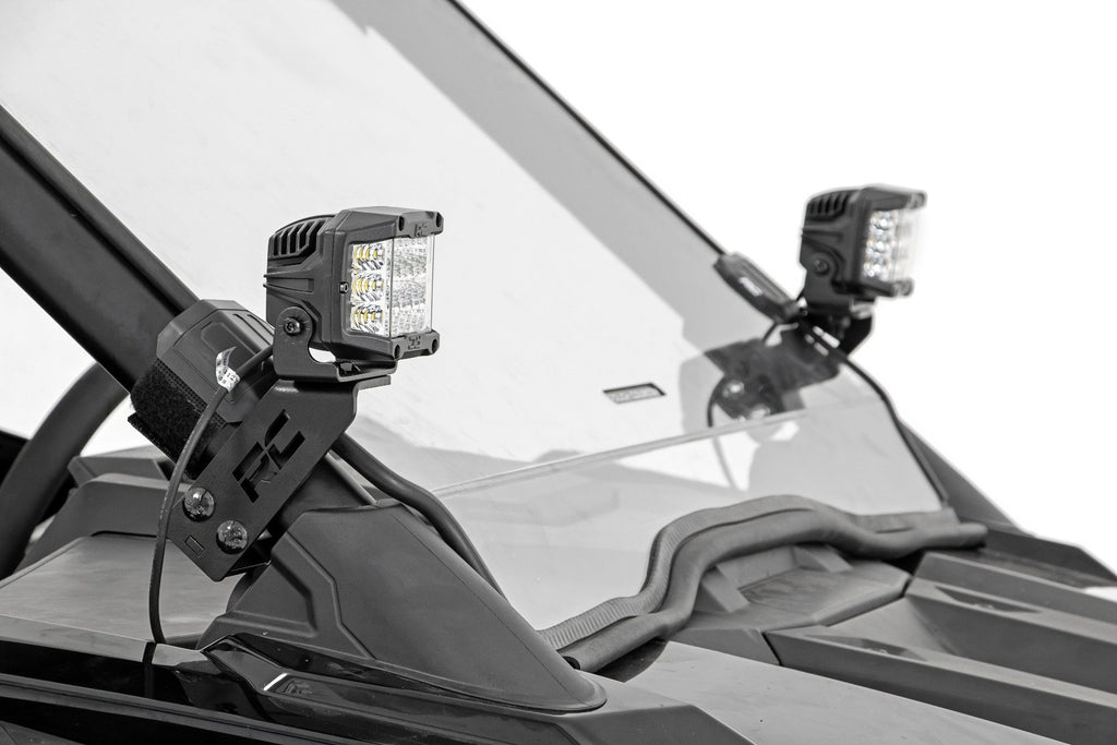 LED Light - A Pillar Mount - 2 In. Black Pair - Spot - Polaris RZR PRO XP