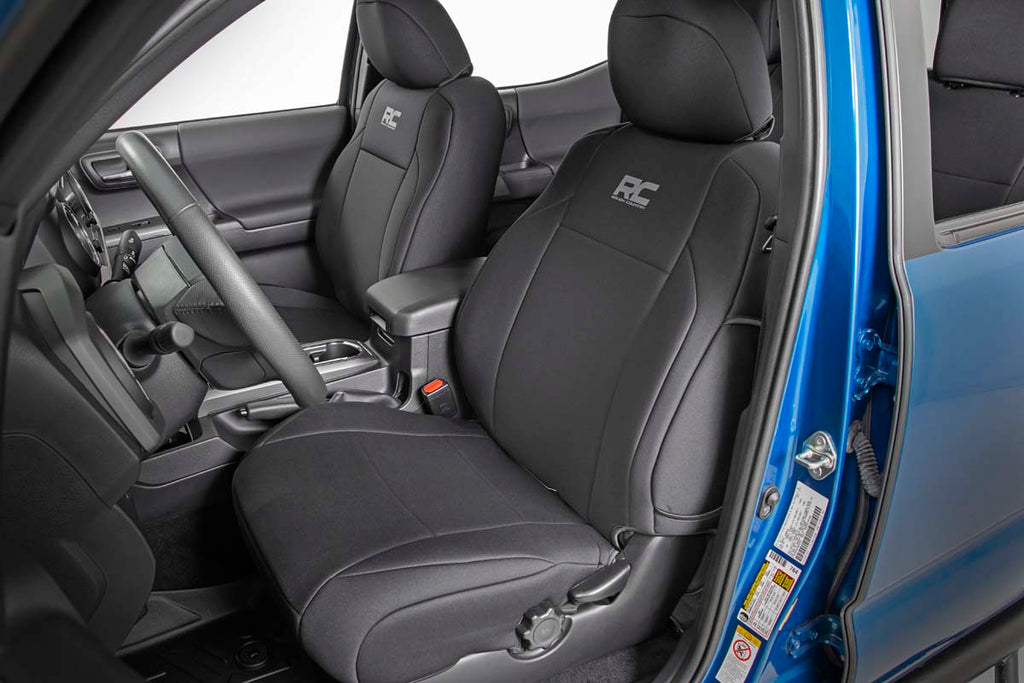 Rough Country Seat Covers - Front - Crew Cab - Toyota Tacoma 2WD 4WD (2016-2023)