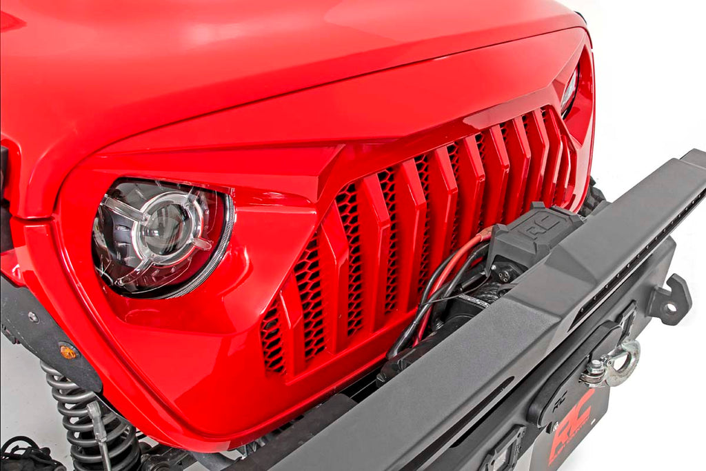 Rough Country Replacement Grille - Angry Eyes - Jeep Gladiator JT Wrangler 4xe Wrangler JL (18-23)