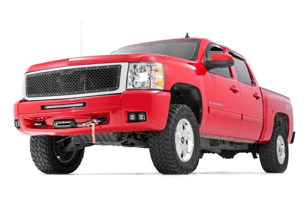Rough Country - LED Light - Fog Mount - Dual 2" Black Pairs - Chevy Silverado 1500/2500HD/3500HD 2WD/4WD - 70762