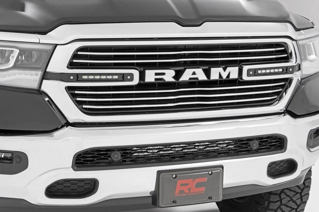 Rough Country - Dual 6 Inch LED Grille Kit - Black Slimline - Ram 1500 2WD/4WD (19-23) - 70783