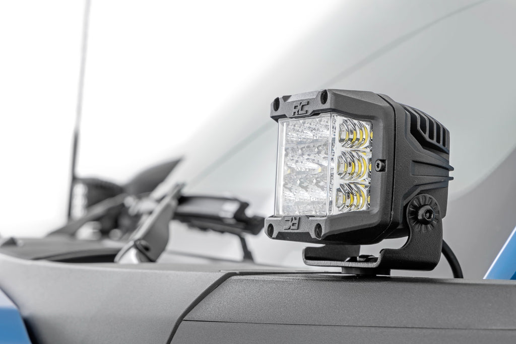 Rough Country - LED Light - Ditch Mount - 2" Black Pair - Amber DRL - Ford Bronco (21-23) - 71049