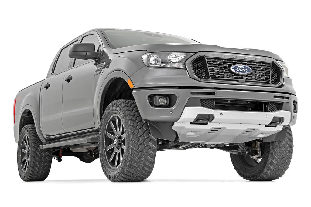 A 2019+ Ford Ranger 4WD equipped with the 3.5 Inch Lift Kit, showcasing the elevated stance
