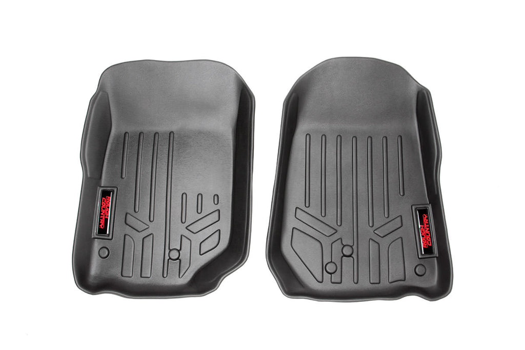 Rough Country Floor Mats - Front - Jeep Wrangler JK (2007-2013)