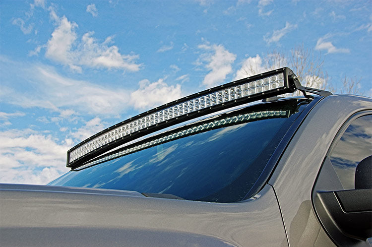 Rough Country - GM 50 Inch Curved LED Light Bar Upper Windshield Mounts (07-13 PU/SUV) - 70507