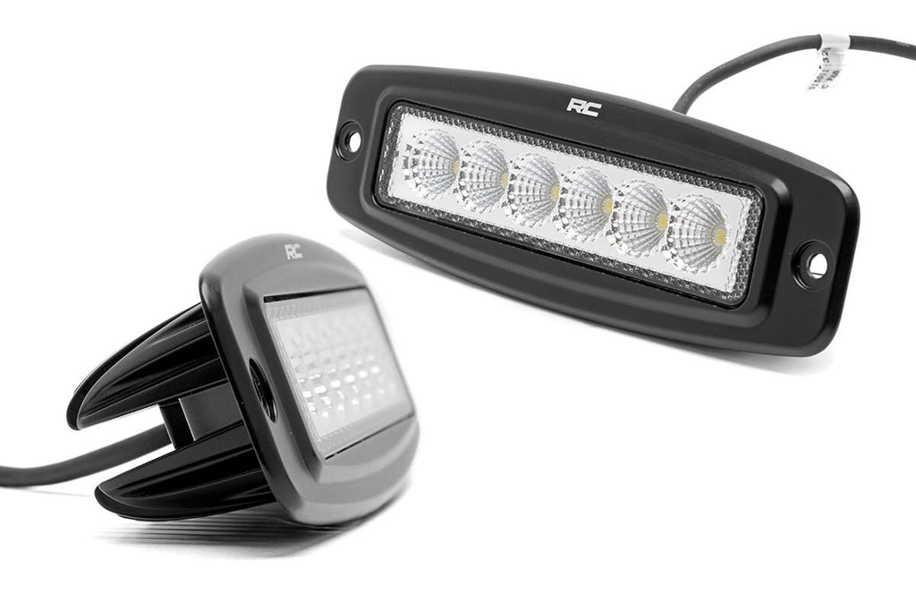 Rough Country - Chrome Series LED Light Pair - 6 Inch - Flush Mount - 70916