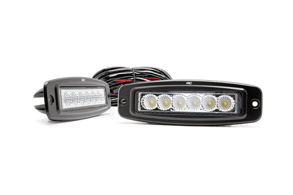 Rough Country - Chrome Series LED Light Pair - 6 Inch - Flush Mount - 70916