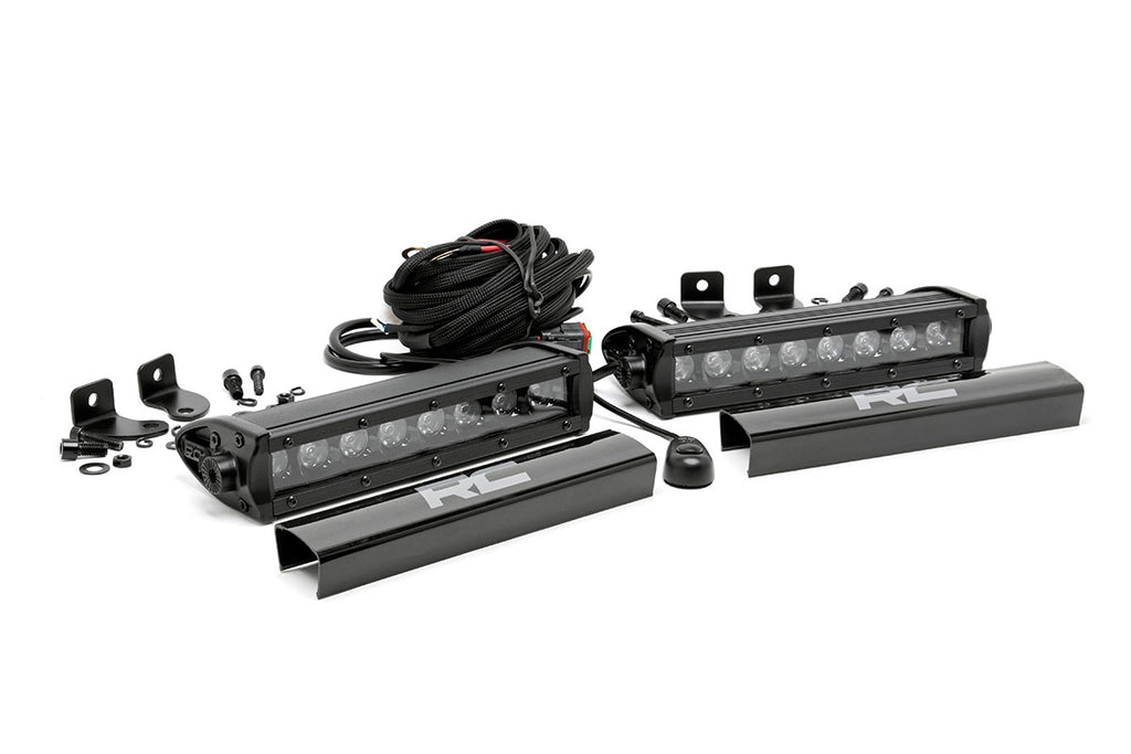 Rough Country - Black Series LED Light Bar - 8 Inch - Single Row Pair - 70728BL