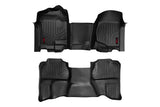 Rough Country Floor Mats - FR & RR - OV Hump - Ext Cb - Chevy GMC 1500 2500HD (07-14)