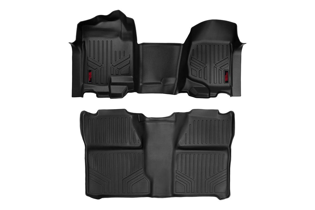 Rough Country Floor Mats - FR & RR - OV Hump - Crew - Chevy GMC 1500 2500HD (07-14)