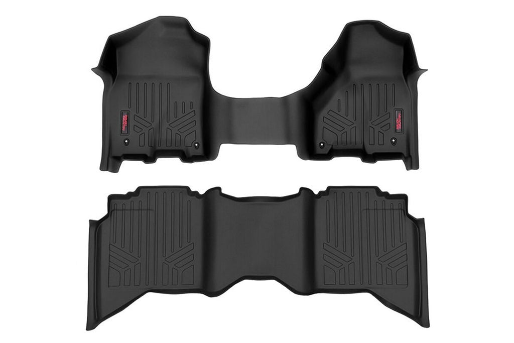 Rough Country Floor Mats - FR & RR - Crew Mega Cab - Ram 1500 2WD 4WD (2012-2018 & Classic)