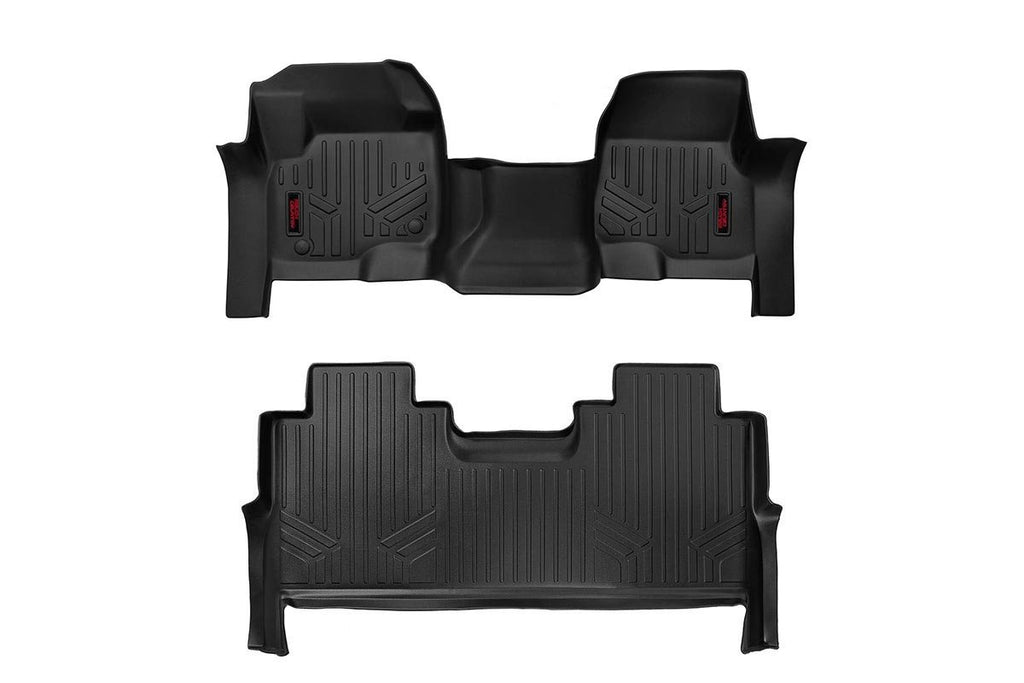 Rough Country Floor Mats - FR & RR - FR Bench - Ford Super Duty 2WD 4WD (17-22)
