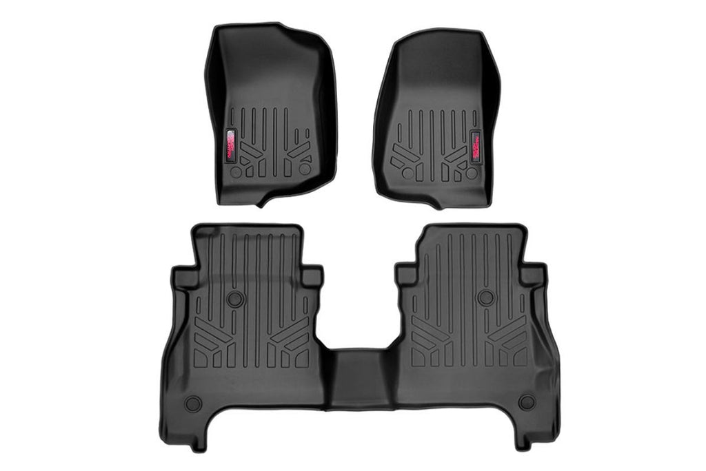 Rough Country Floor Mats - FR & RR - RR Lockable - Jeep Gladiator JT 4WD (20-22)