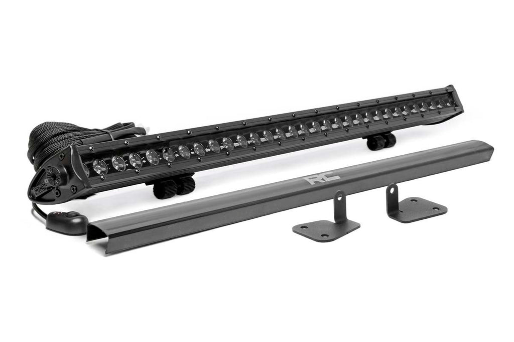 LED Light Kit - Hood Mount - 30 In. Black Single Row - Mahindra Roxor (18-20)