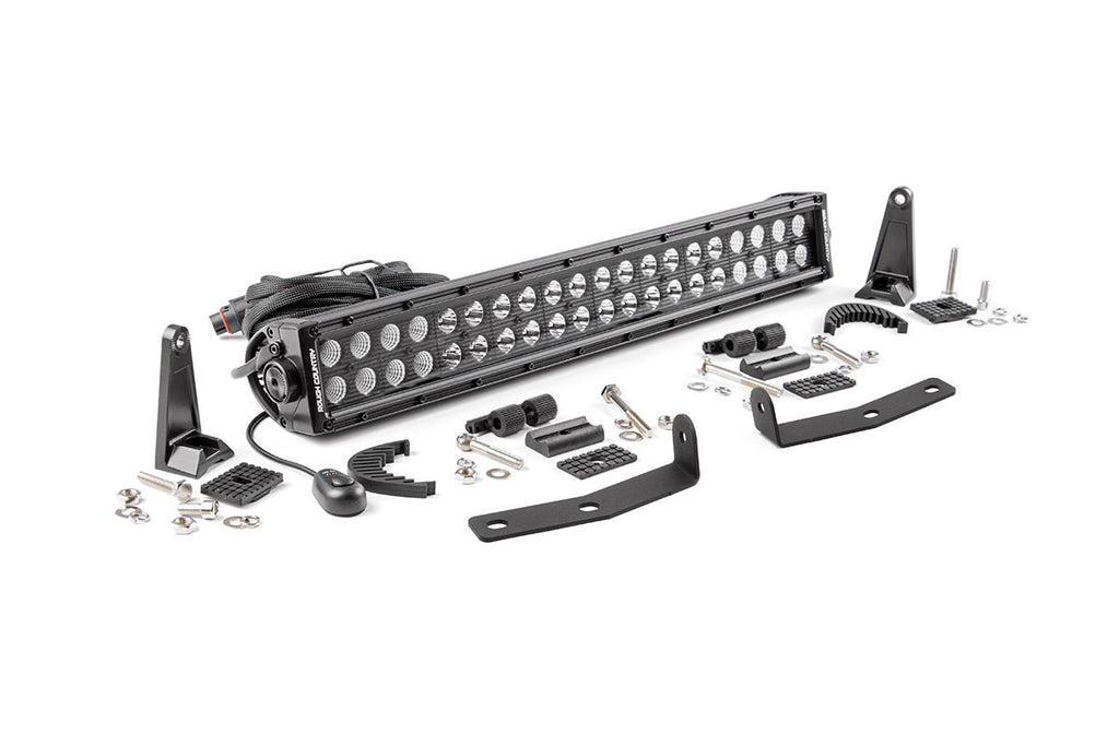 Rough Country - LED Light - Bumper Mnt - 20" Black Dual Row - Nissan Titan XD (16-21) - 70645