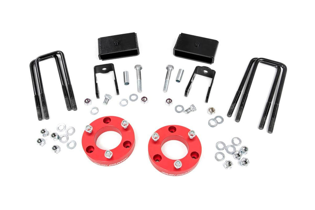 Rough Country 2 Inch Lift Kit - Red Spacers - Nissan Titan XD 2WD 4WD (2016-2023)