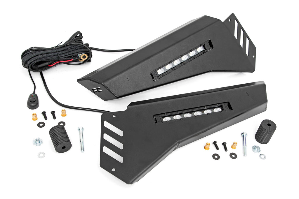 Bumper Wings - 6 In. Black Slimline LED Pair - Polaris Ranger 1000 Ranger XP 900 1000