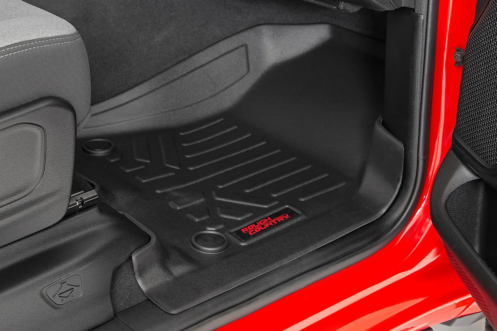 Rough Country Floor Mats - FR & RR - RR Storage- Crew - Ram 1500 (19-23) 1500 TRX (21-23)