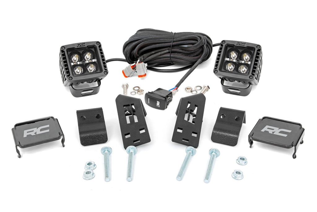 LED Light - A Pillar Mount - 2 In. Black Pair - White DRL - Polaris RZR PRO XP