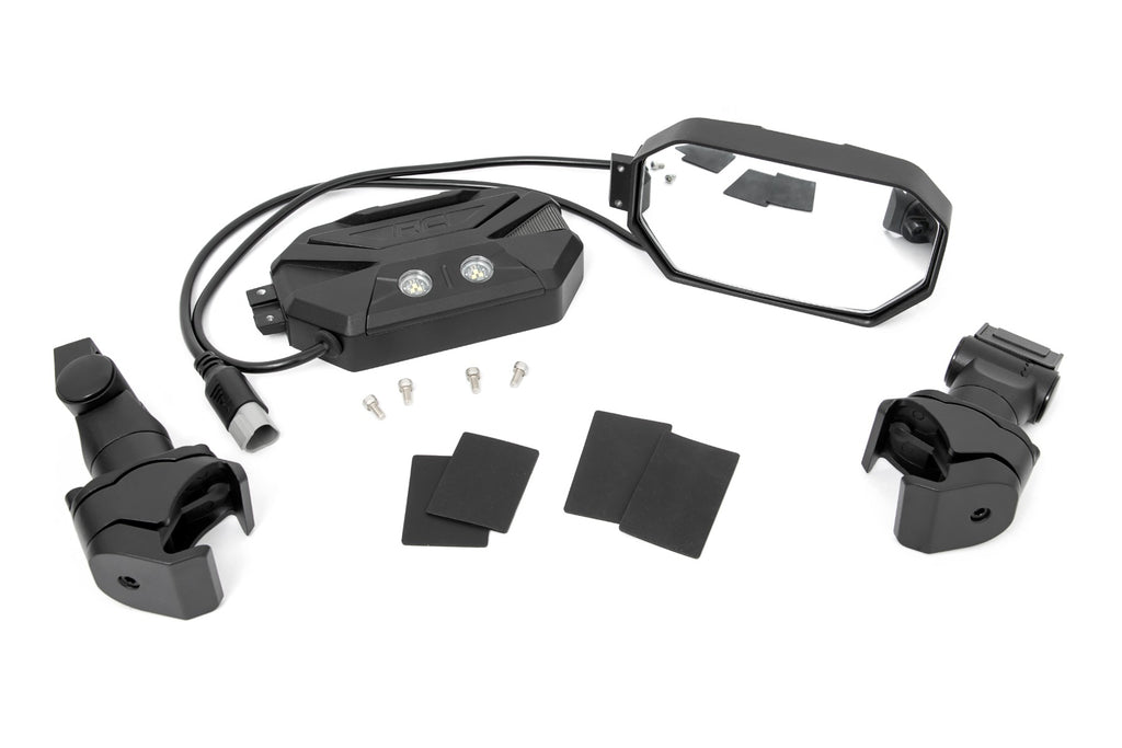 Rough Country UTV Aluminum Side Mirrors W Turn Signal (Pro-Fit Cages - Universal)