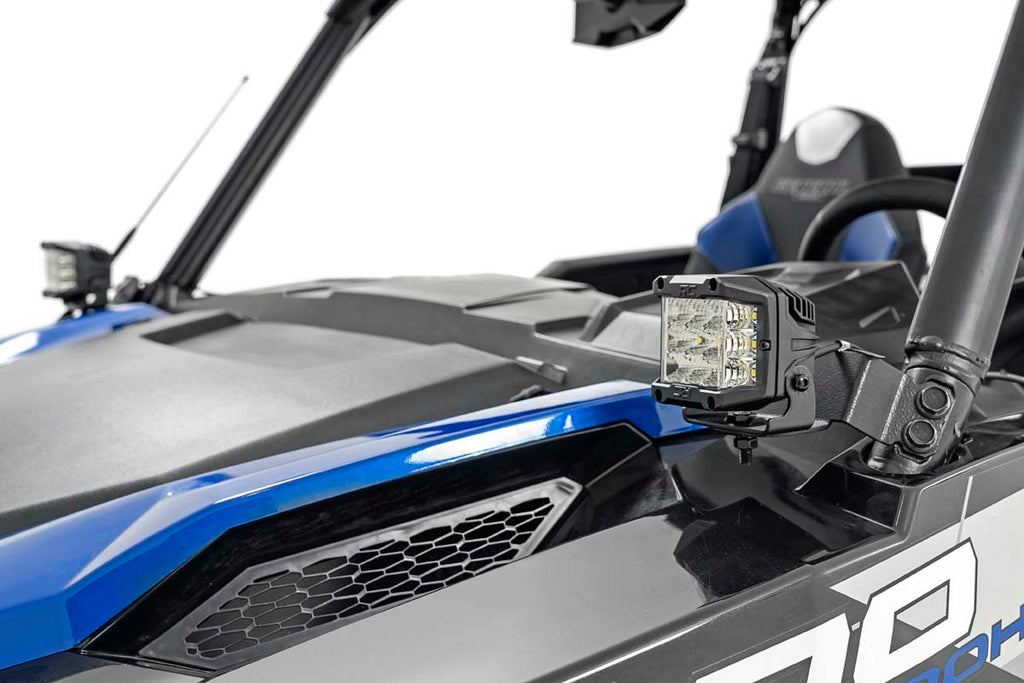 LED Light Kit - Cage Mount - 2 In. Black Pair - Amber DRL - Polaris General (2021)