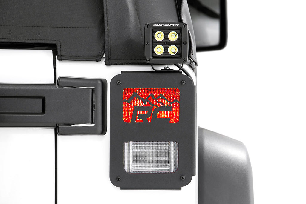 Rough Country Tail Light Cover - Mountain - Jeep Wrangler JK (2007-2018)