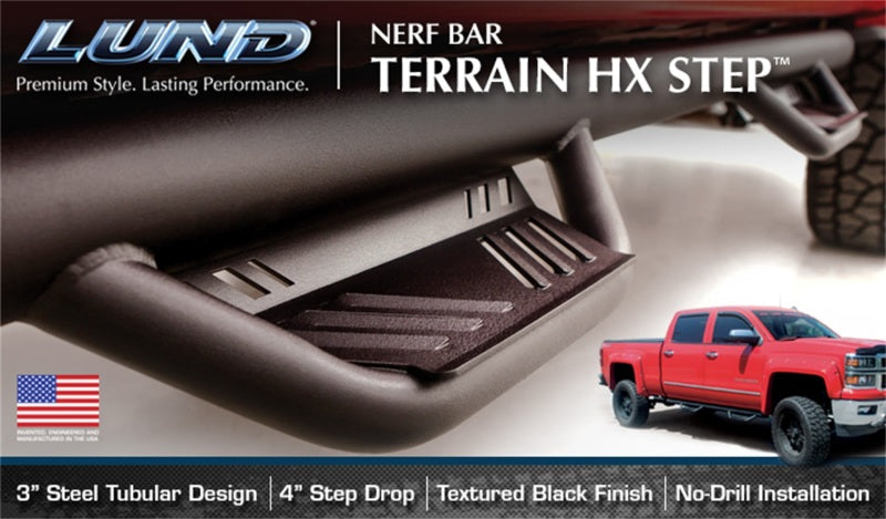Lund 10-17 Dodge Ram 2500 Crew Cab Terrain HX Step Nerf Bars - Black